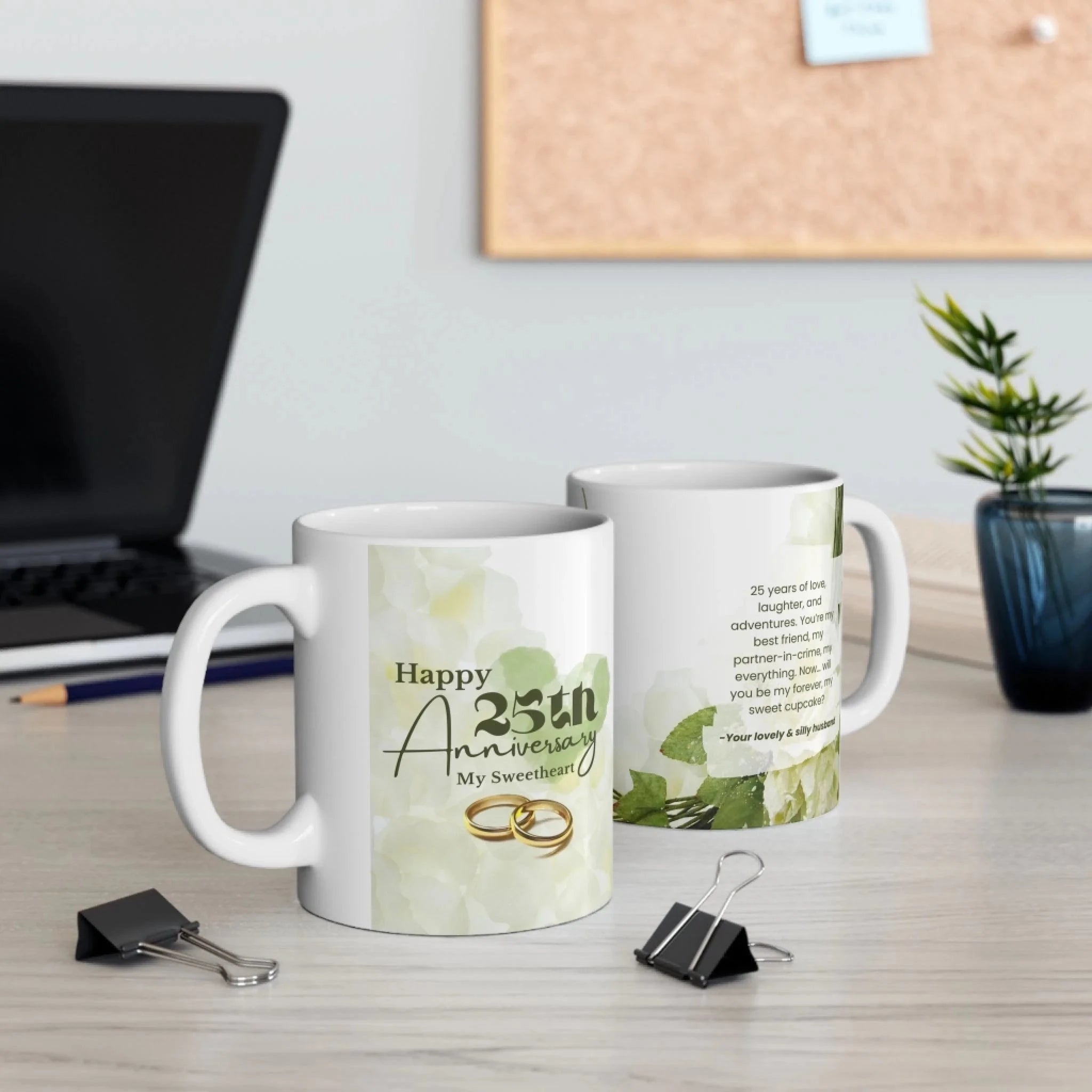 Anniversary Love Note Mug – From Your Silly Husband Drinkware 