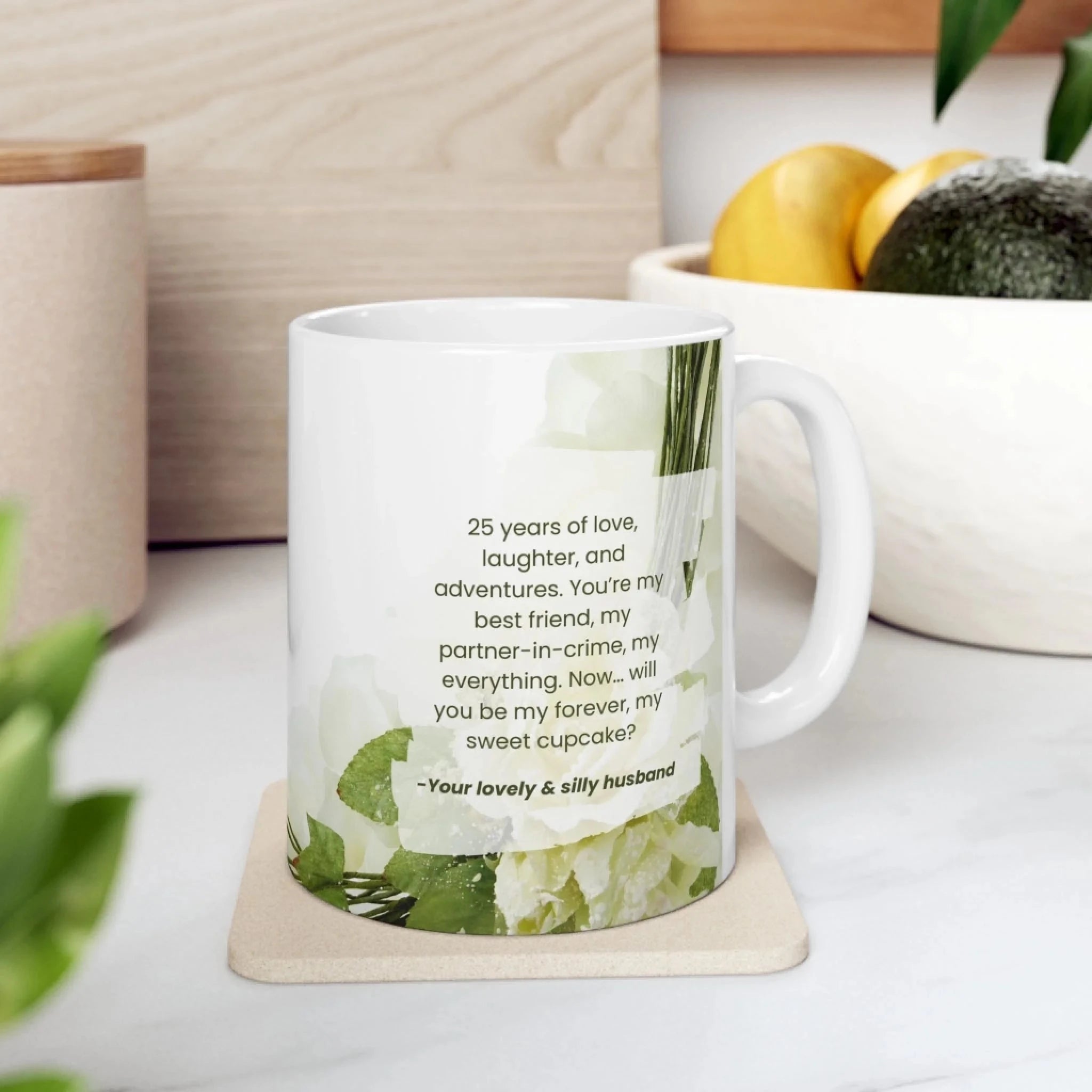 Anniversary Love Note Mug – From Your Silly Husband Drinkware 