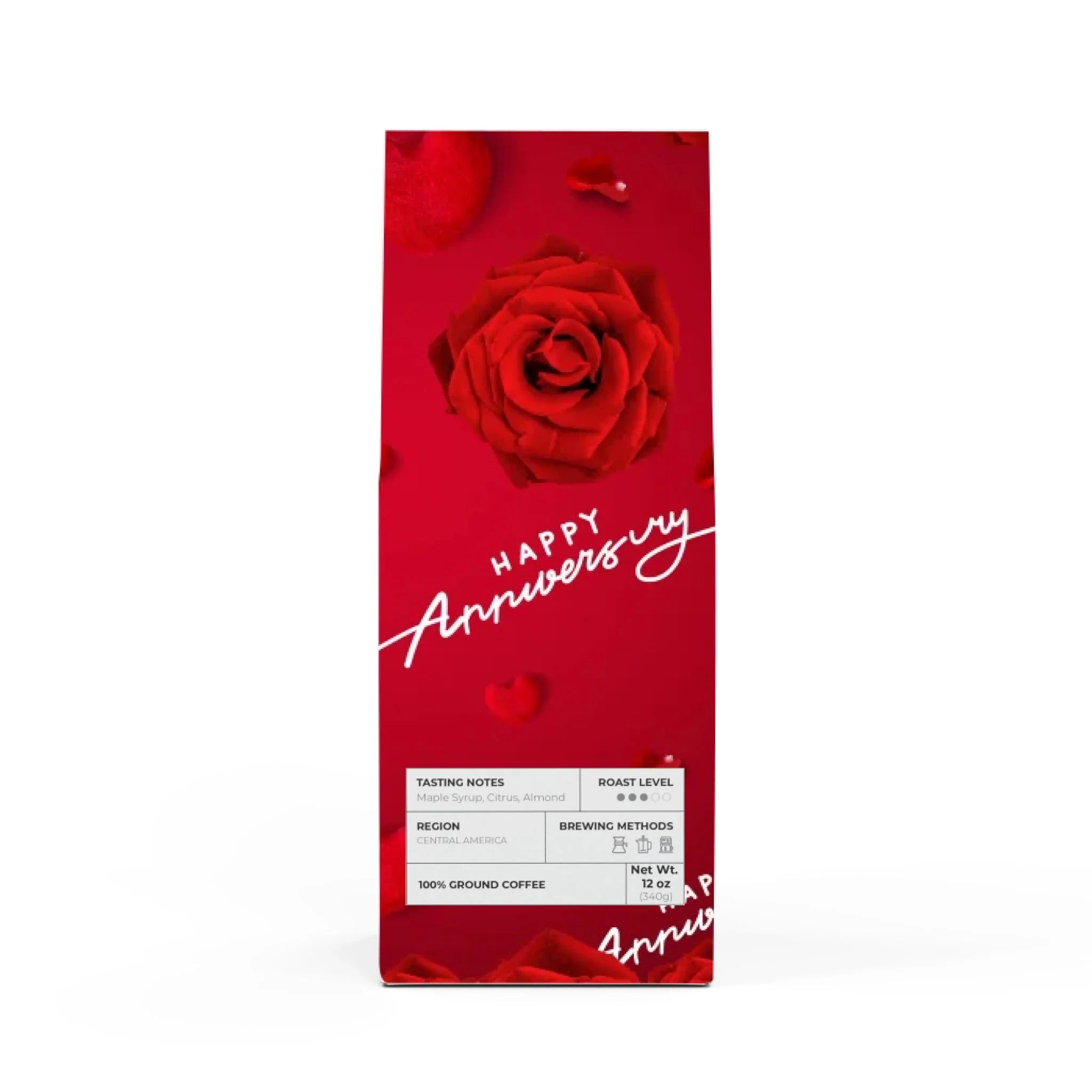 Silky Red Roses and Hearts Coffee 